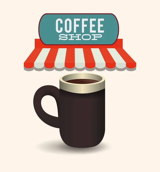 Coffeeshop mok warme drank afbeelding — Stockvector