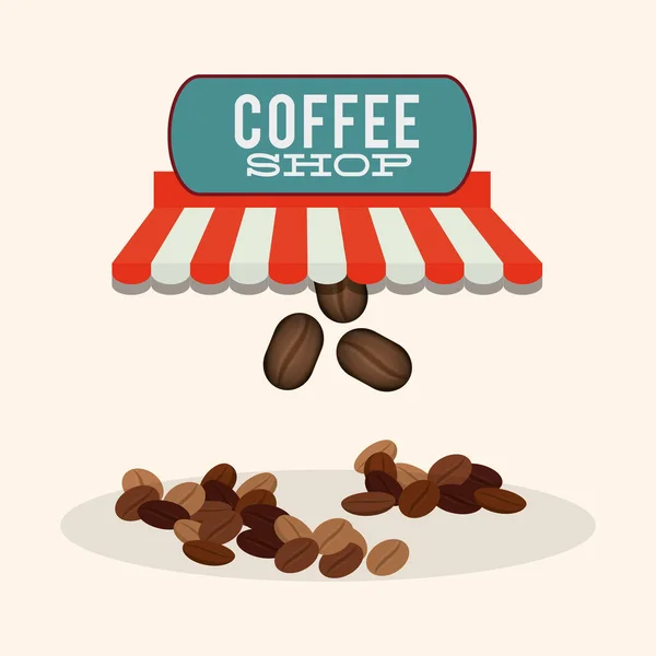 Kaffeehaus Bohnenschale frisch — Stockvektor