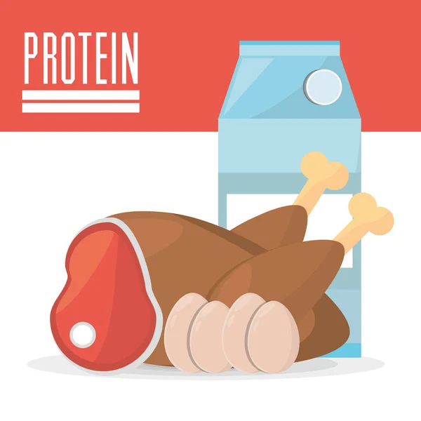 Protein ürün madde gıda — Stok Vektör