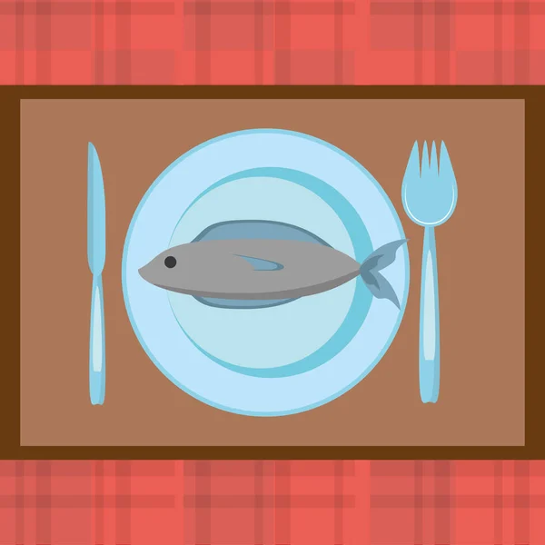 Pescado alimento nutrición fresca imagen — Vector de stock