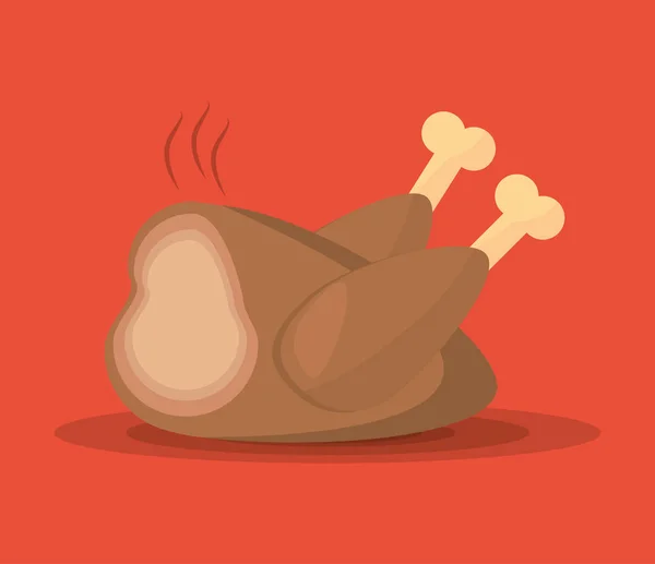 Gegrilde kip gebraden voedsel afbeelding — Stockvector