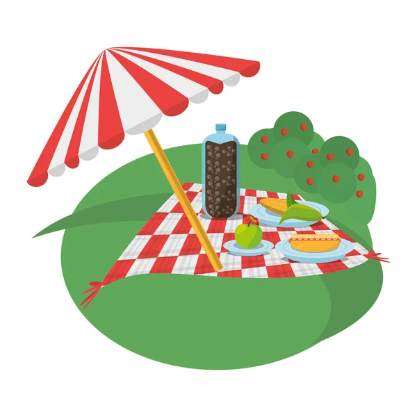 Picknick auf der Wiese — Stockvektor