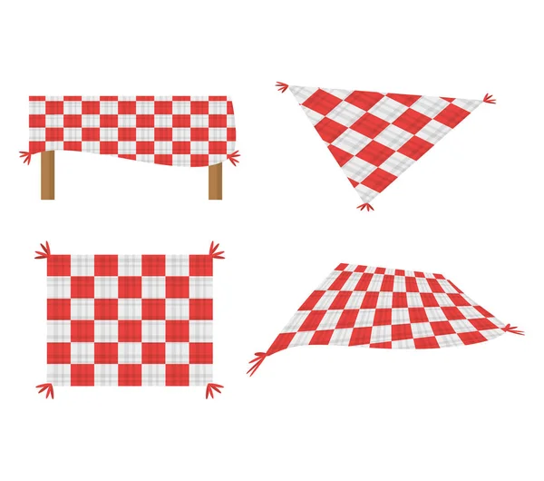 Set Decke Picknick Tischdecke Bild — Stockvektor