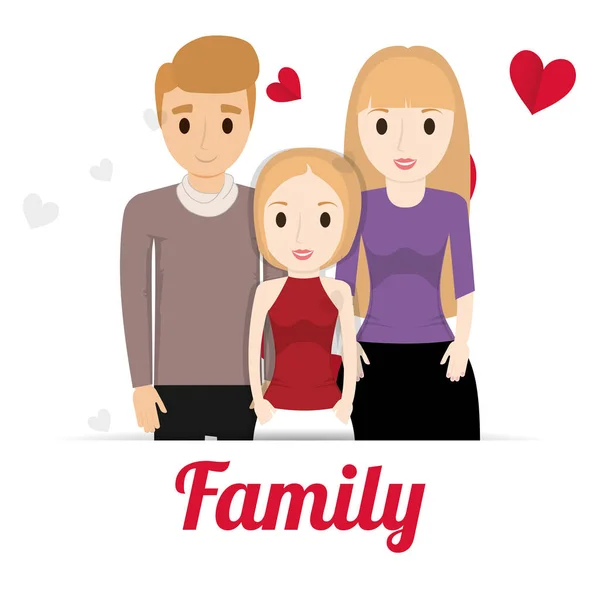 Adorável cartaz da família juntos — Vetor de Stock