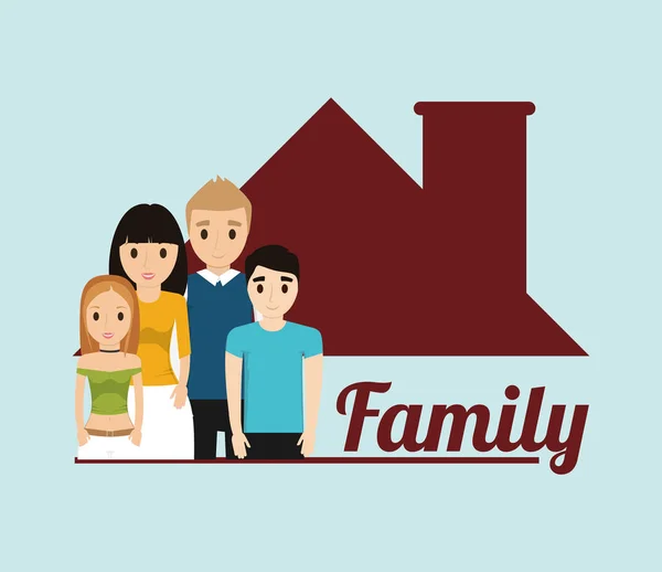 Family house domestic poster — Stock Vector