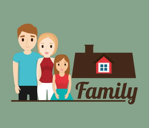 Family house poster — Stock Vector