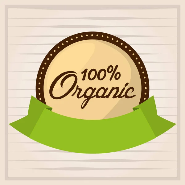 Emblema de nutrición fresca de alimentos orgánicos — Vector de stock