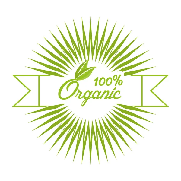 Alimentos biológicos emblema nutrição fresca —  Vetores de Stock