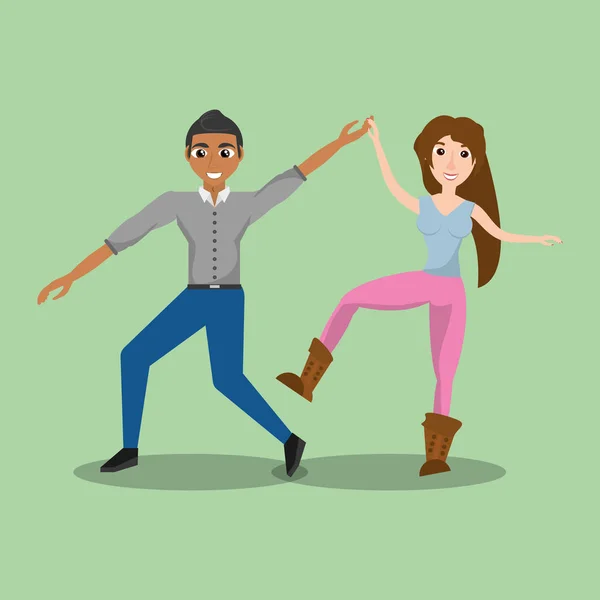Paar tanzt zusammen — Stockvektor