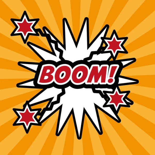 Pop art boom comic bubble speech explotion — Stock Vector
