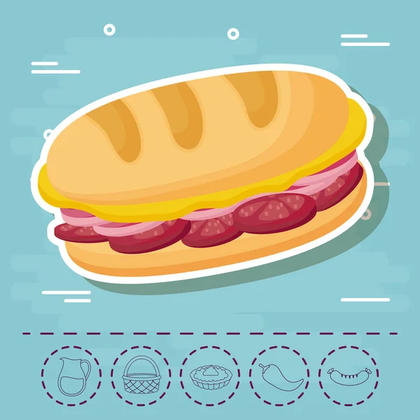 Diseño de comida de picnic — Vector de stock