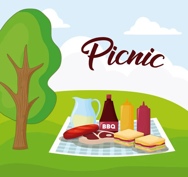 Picnic food design — Stock Vector