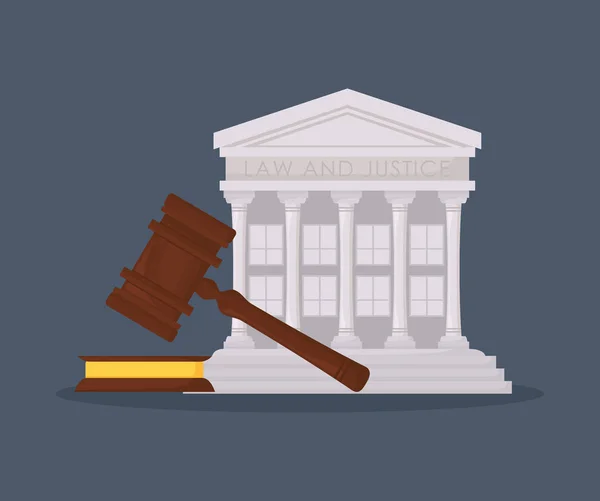 Diritto e giustizia design — Vettoriale Stock