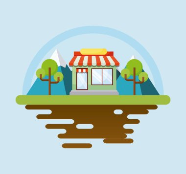 mağaza ve ağaçlar kutsal kişilerin resmi