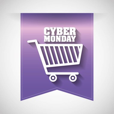 Alışveriş çantası ve cyber Pazartesi tasarım