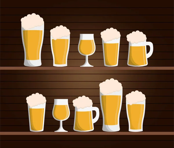 啤酒玻璃饮料设计 — 图库矢量图片