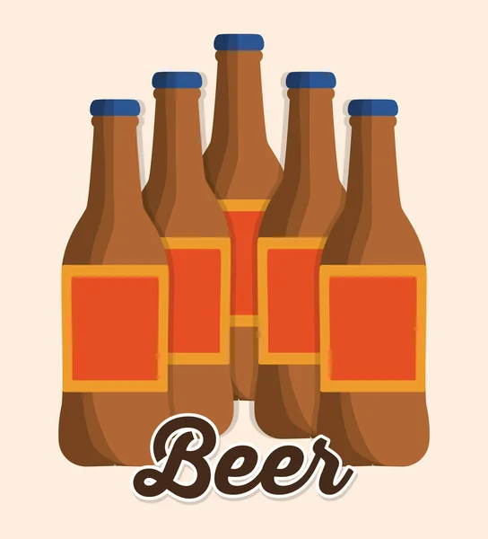 Bira şişe içki tasarımı — Stok Vektör