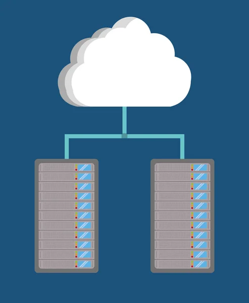 Veri Merkezi ve web tasarım hosting — Stok Vektör