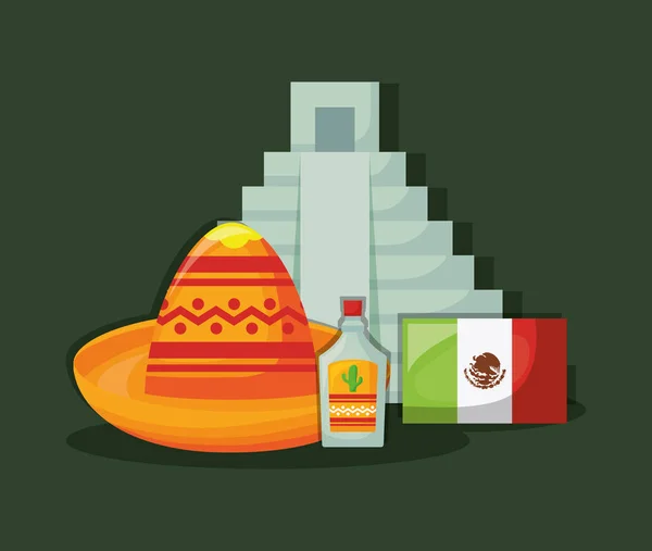 Mexican pyramid design — Stock Vector