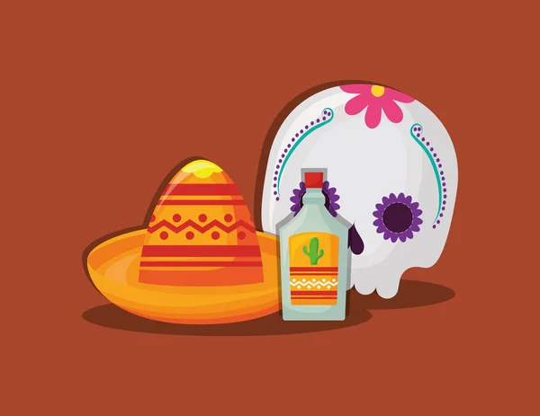 Cráneo de azúcar mexicano — Vector de stock