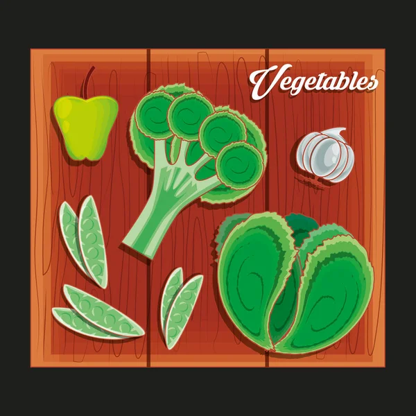 Establecer verduras alimentos saludables — Vector de stock