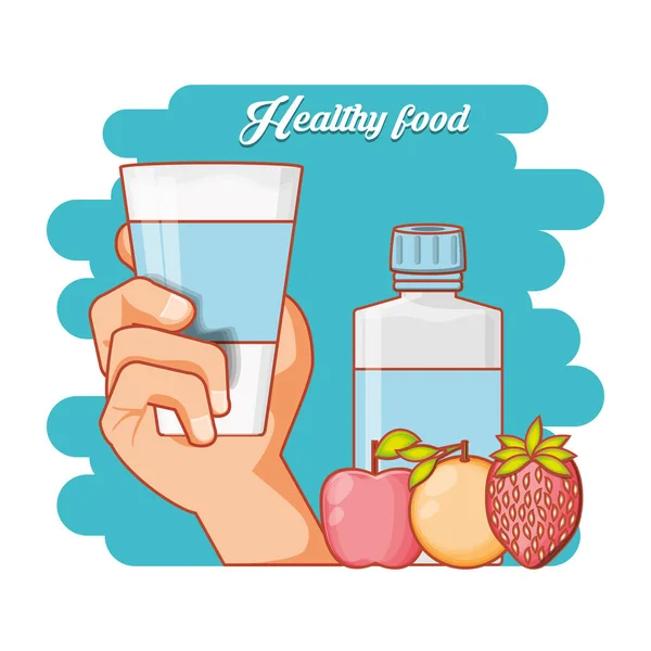 Alimentos saludables productos de dieta conjunto — Vector de stock