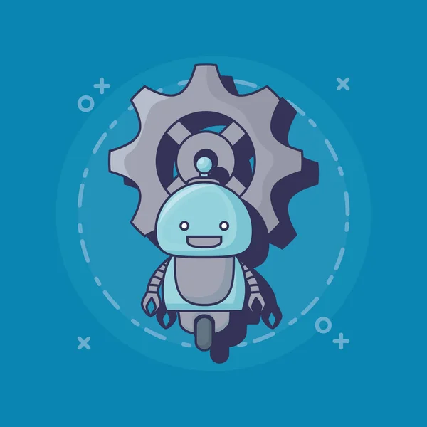 Cartoon robot ikonen — Stock vektor