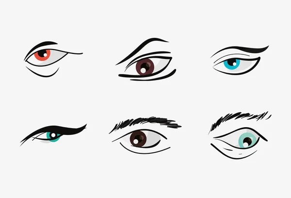 目と眉毛のデザイン — ストックベクタ