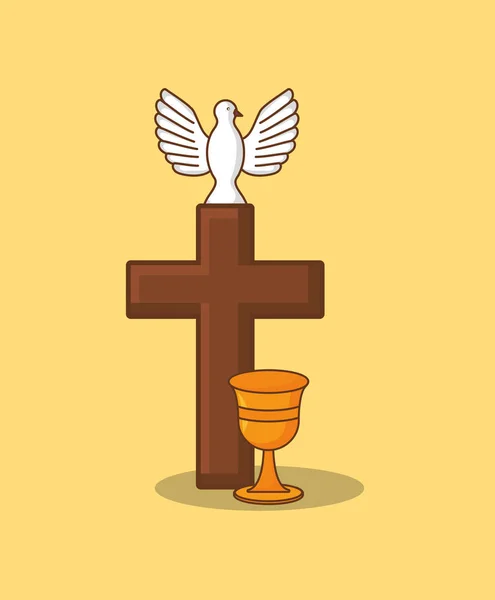 Religious cross design — Stock Vector