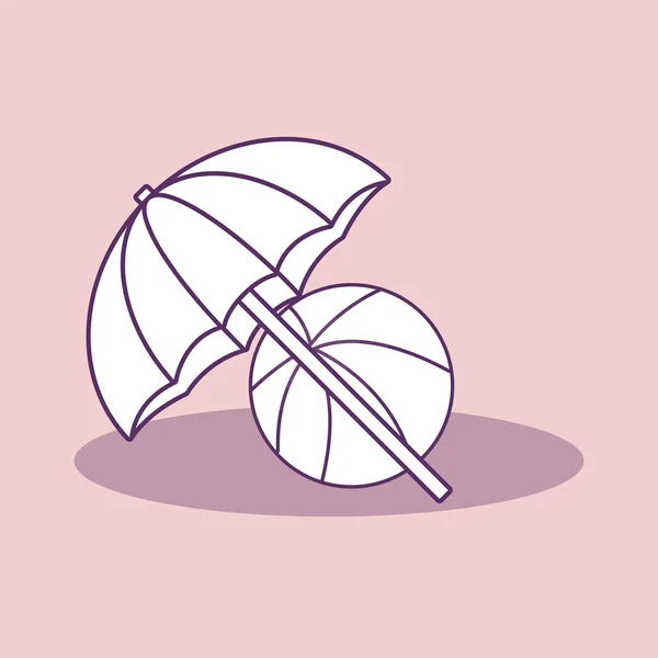 Plaj şemsiye simgesi — Stok Vektör