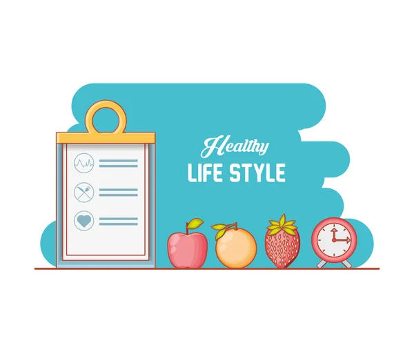 Zdrowy styl życia zestaw ikon — Wektor stockowy