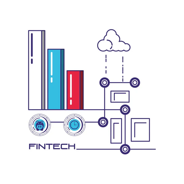 Finanztechnologie setzt Ikonen — Stockvektor