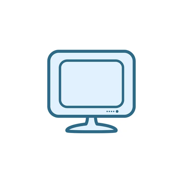 Cyfrowa ikona linii wektorowej komputera — Wektor stockowy