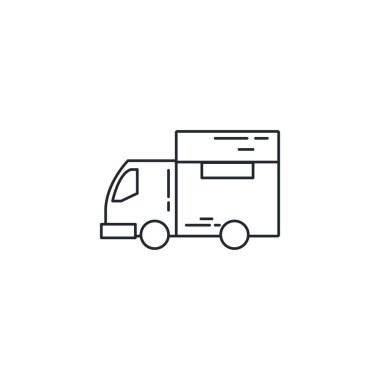 İzole dağıtım kamyonu ikon vektör tasarımı