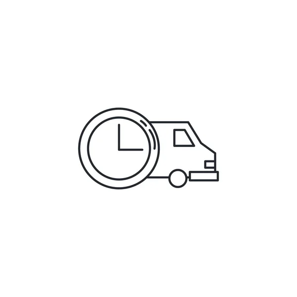 İzole dağıtım kamyonu ikon vektör tasarımı — Stok Vektör