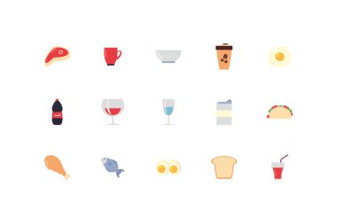 Yiyecek ve içecek ikonu paket vektör tasarımı