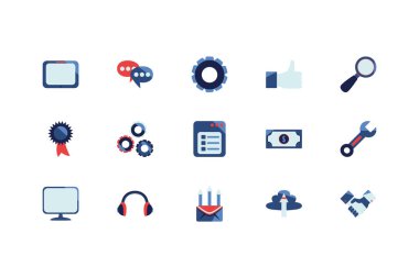 Çeşitlilik sosyal medya ve teknoloji simgesi vektör tasarımı