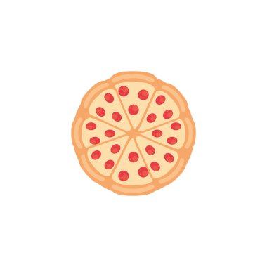 İzole pizza ikonu vektör tasarımı