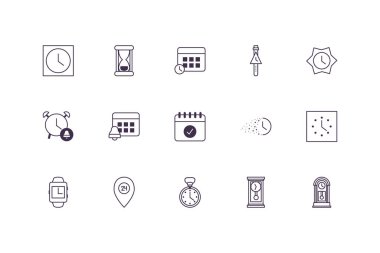 İzole edilmiş saat simgesi vektör tasarımı