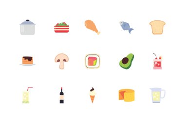 Yiyecek ve içecek ikonu paket vektör tasarımı