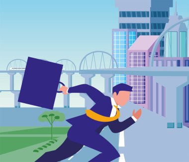 İş adamı avatarı çalışan vektör tasarımı