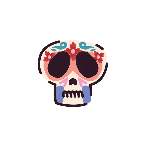 孤立したメキシコの頭蓋骨の頭部のデザイン — ストックベクタ