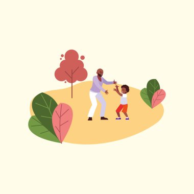 Baba oğul vektör tasarımı