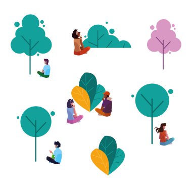 İnsanlar vektör tasarımını avatarlar