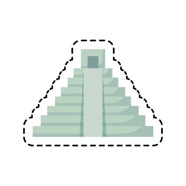 金字塔阿兹特克建筑的一块孤立图标 — 图库矢量图片
