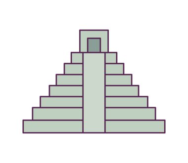 piramit Meksika yapısı izole edilmiş simge