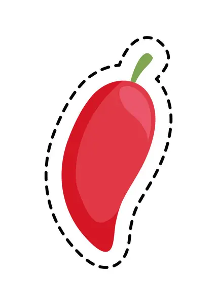 Záplata chilli pepř mexické izolované ikony — Stockový vektor