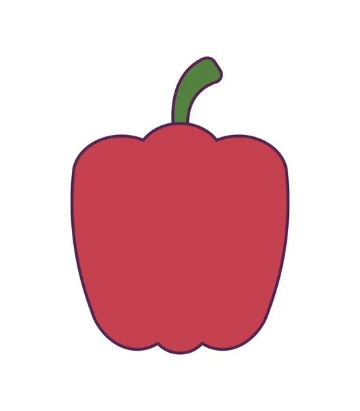 Peper rood groente geïsoleerd pictogram — Stockvector