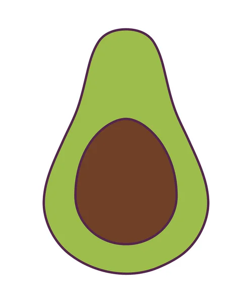 Aguacate fresco sano aislado icono — Vector de stock