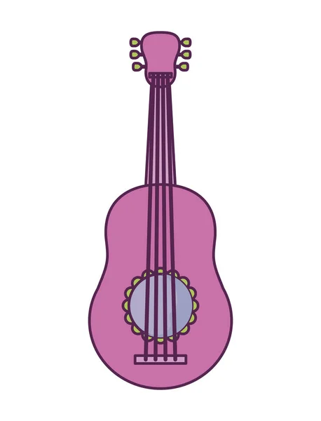 Guitar instrument music mexican isolated icon — Stock Vector